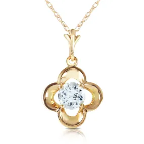 0.55 Carat 14K Solid Yellow Gold Love Me Tender Aquamarine Necklace