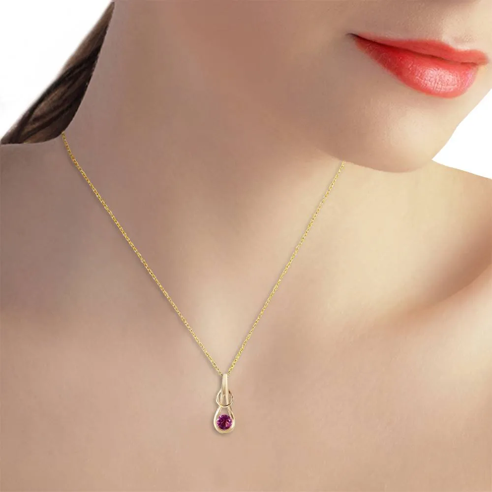 0.65 Carat 14K Solid Yellow Gold No Tears Tonight Amethyst Necklace