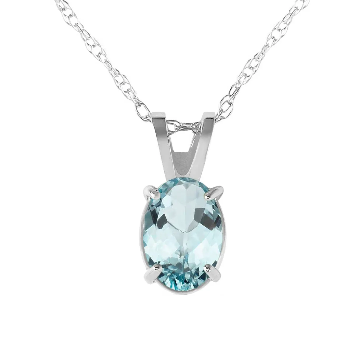 0.75 Carat 14K Solid White Gold Seen 'em All Aquamarine Necklace