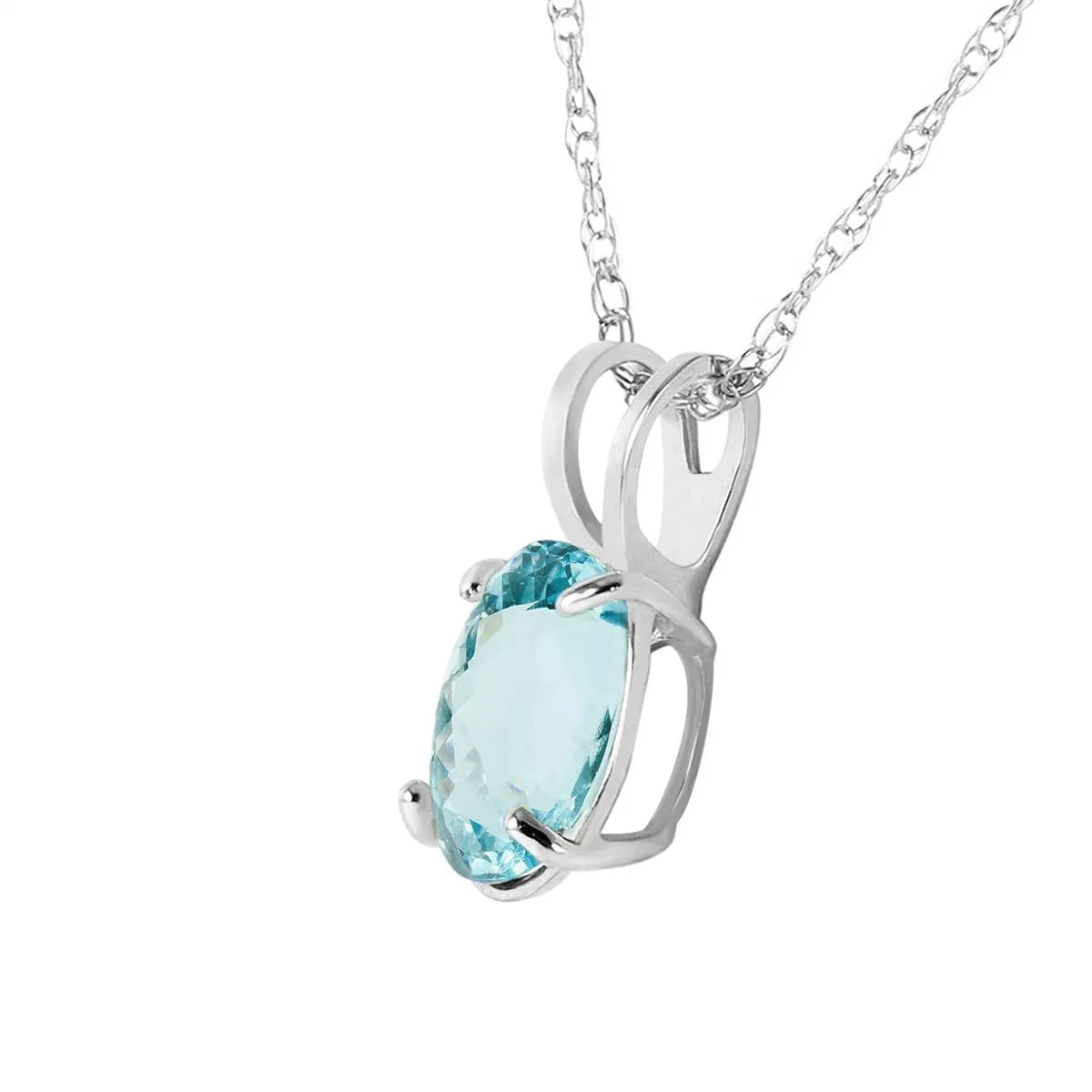 0.75 Carat 14K Solid White Gold Seen 'em All Aquamarine Necklace