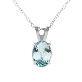 0.75 Carat 14K Solid White Gold Seen 'em All Aquamarine Necklace