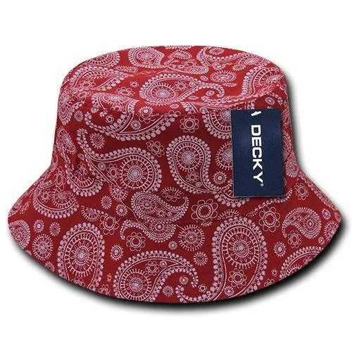 1 Dozen Decky Paisley Bandana Bucket Hat Hats Paisley Cotton Wholesale!