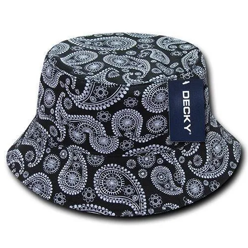 1 Dozen Decky Paisley Bandana Bucket Hat Hats Paisley Cotton Wholesale!