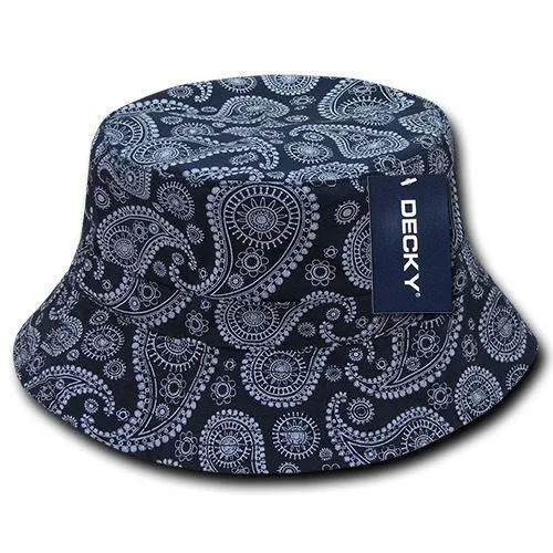 1 Dozen Decky Paisley Bandana Bucket Hat Hats Paisley Cotton Wholesale!