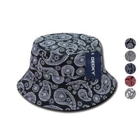 1 Dozen Decky Paisley Bandana Bucket Hat Hats Paisley Cotton Wholesale!