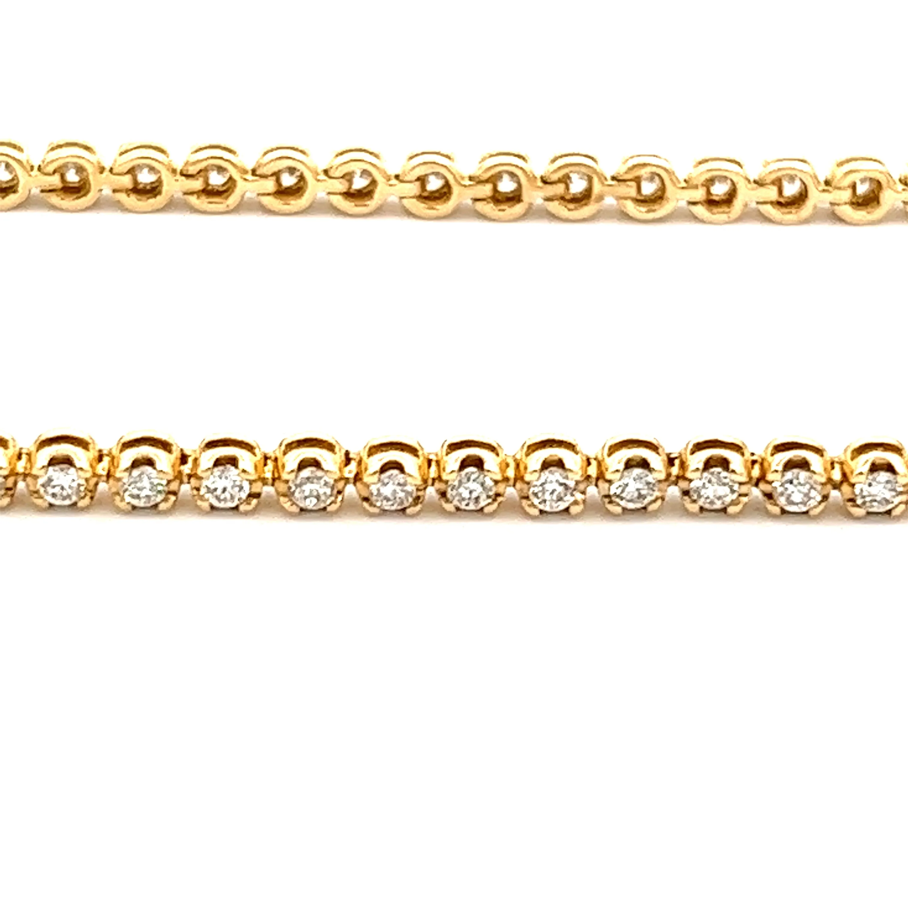 1.00ct 14k Yellow Gold Diamond Bezel Bracelet