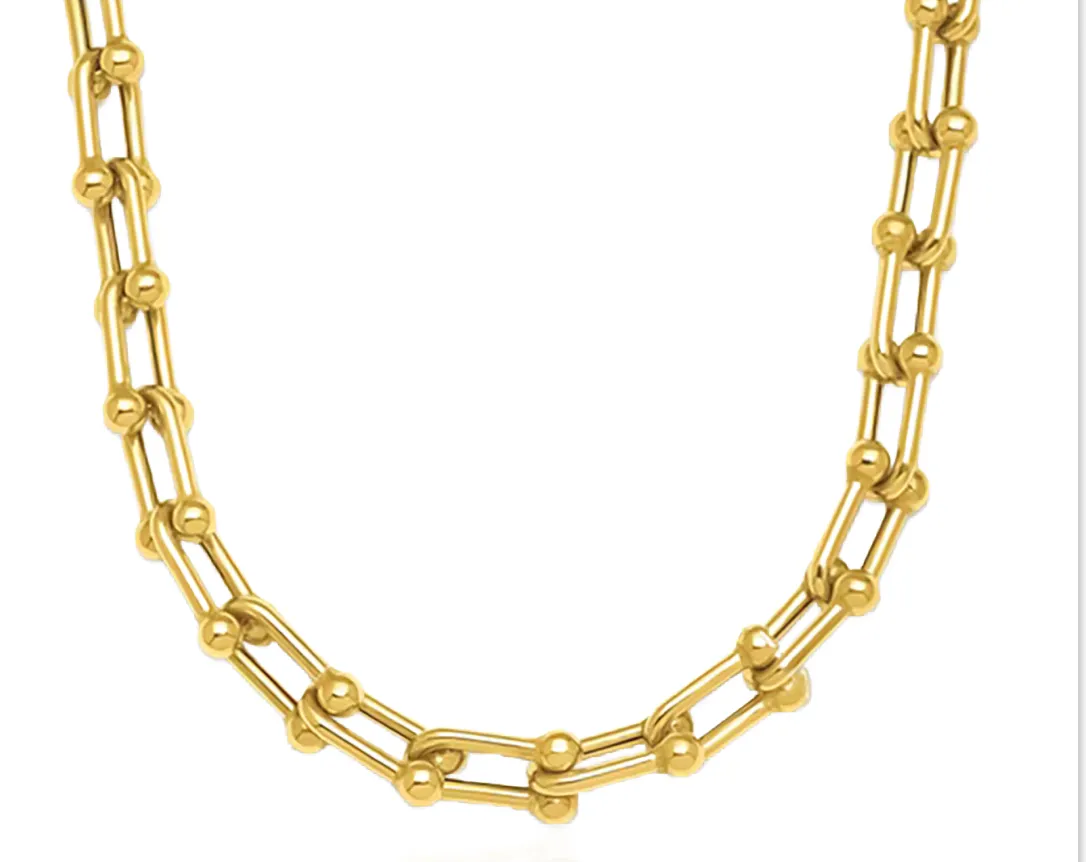 10K U Shape Link Chain Necklace