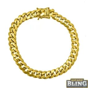 10K Yellow Gold Miami Cuban Bracelet 8MM