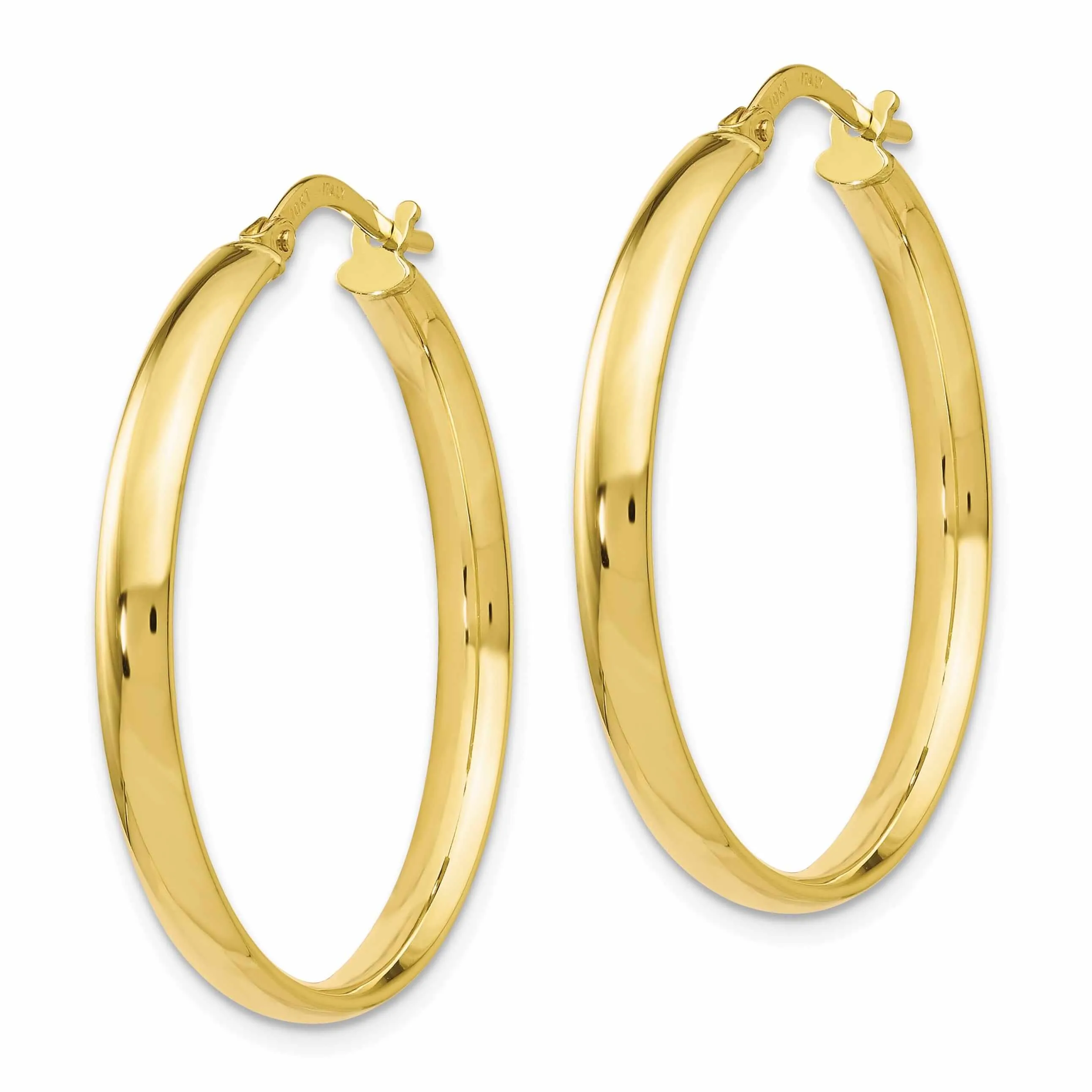 10k Yellow Gold Polished Hoop Earrings