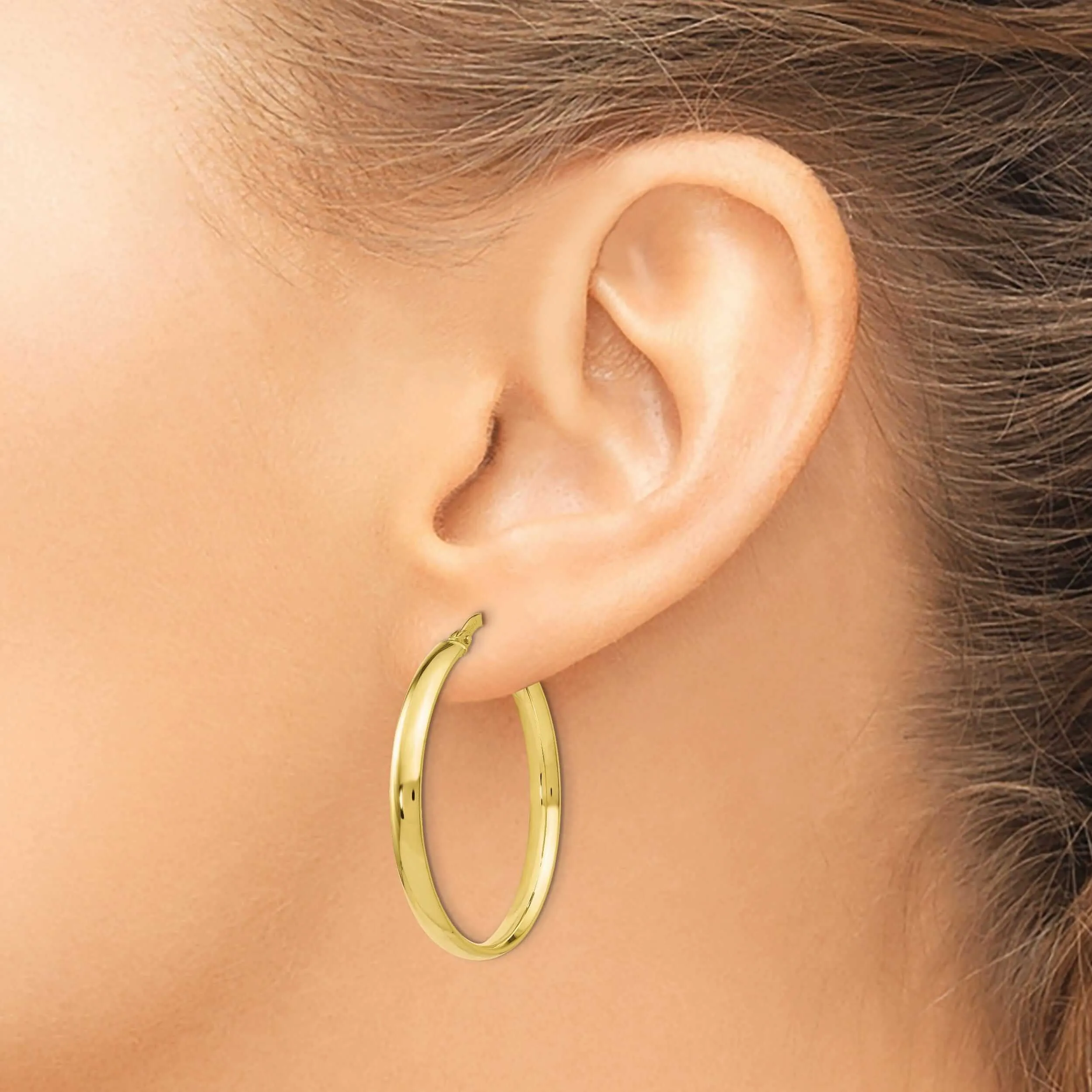 10k Yellow Gold Polished Hoop Earrings