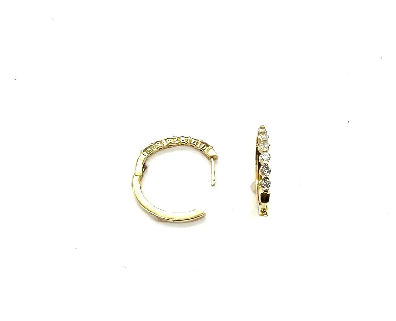 1/3 CTW Diamond Beadset Hoop Earrings