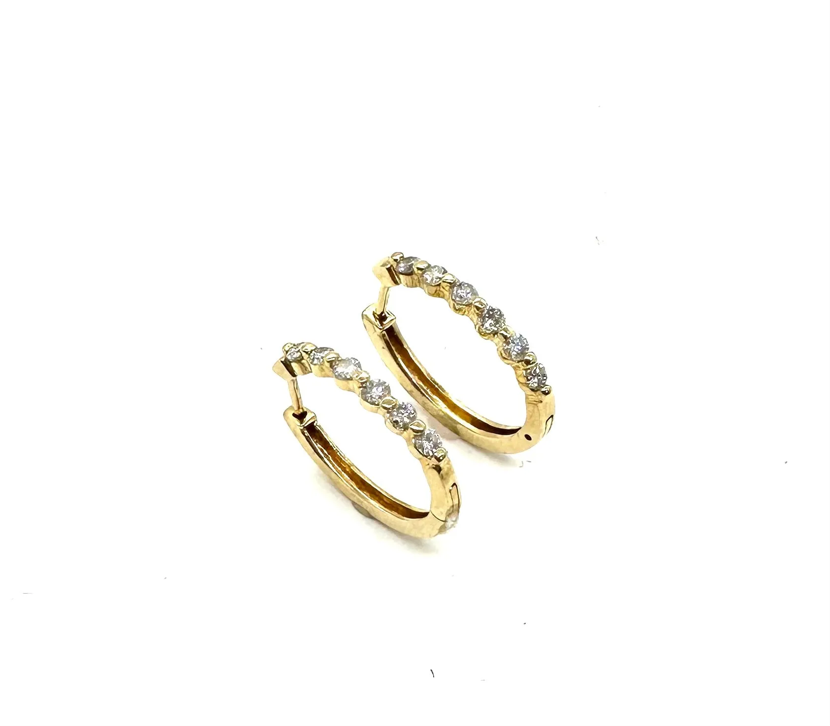 1/3 CTW Diamond Beadset Hoop Earrings