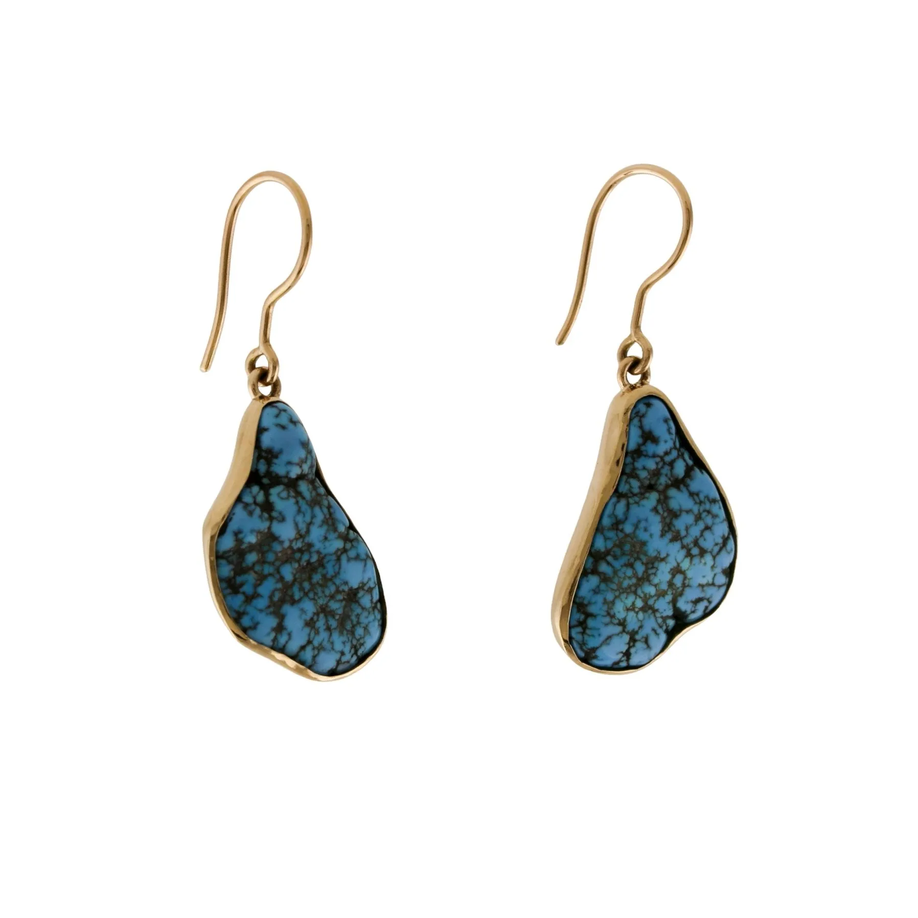 14 KT Gold x Golden Hills Turquoise Nugget Earrings