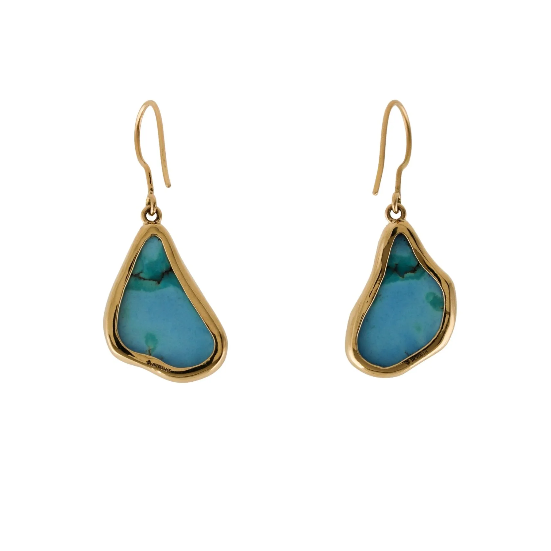 14 KT Gold x Golden Hills Turquoise Nugget Earrings