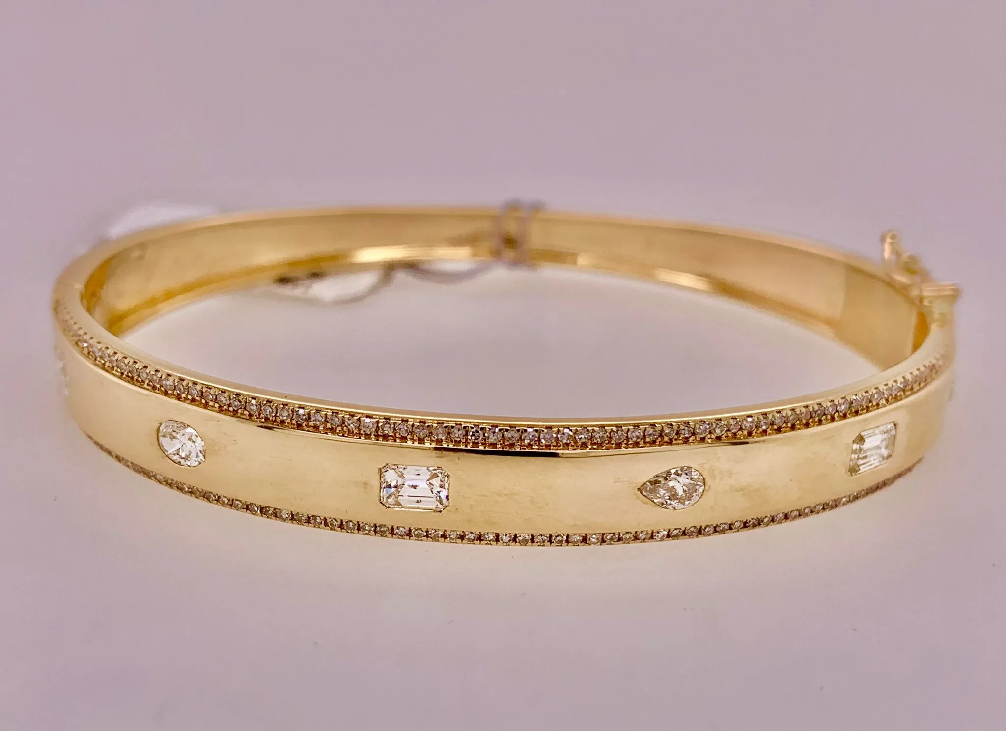 14K Fancy Diamond Bangle Bracelet