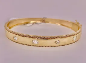 14K Fancy Diamond Bangle Bracelet