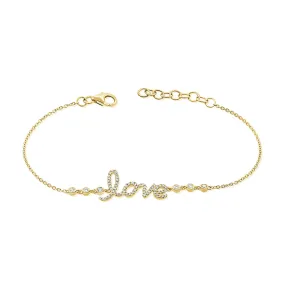 14k Gold & Diamond Love Bracelet - 0.35ct