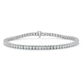 14k Gold & Emerald-Cut Diamond Tennis Bracelet - 6.02ct