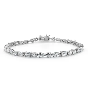 14k Gold & Fancy-Shape Diamond Tennis Bracelet - 5.62ct