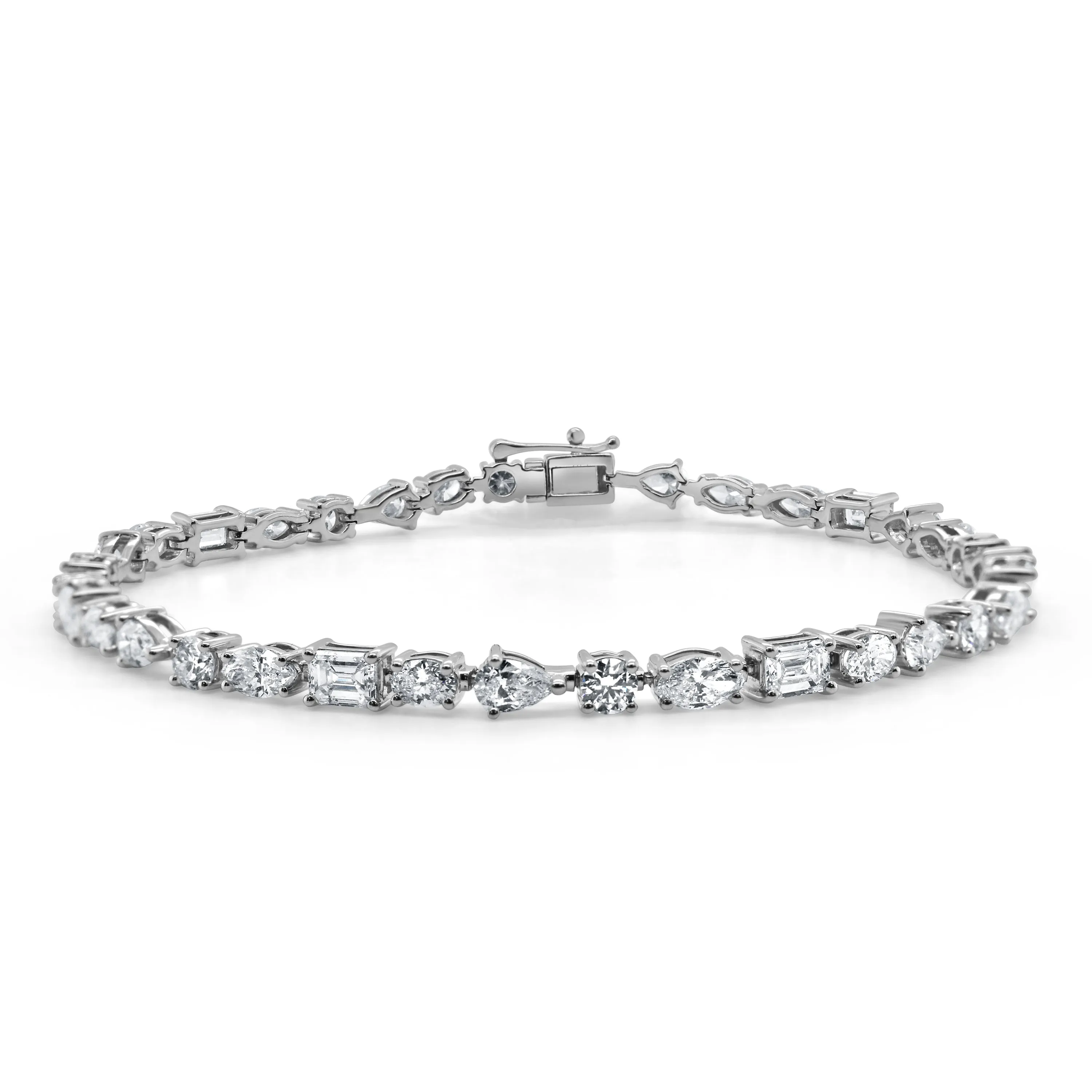 14k Gold & Fancy-Shape Diamond Tennis Bracelet - 5.62ct