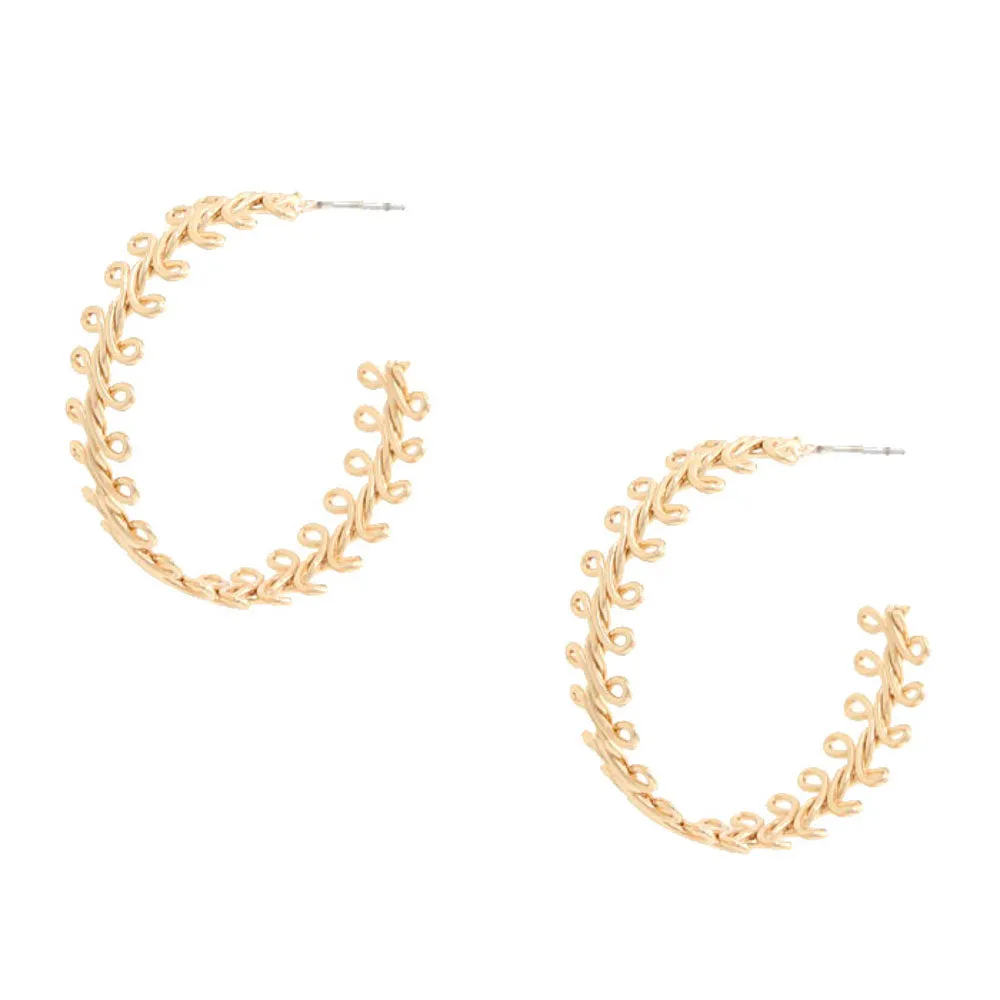 14K Gold Dipped Knot Hoop Earrings