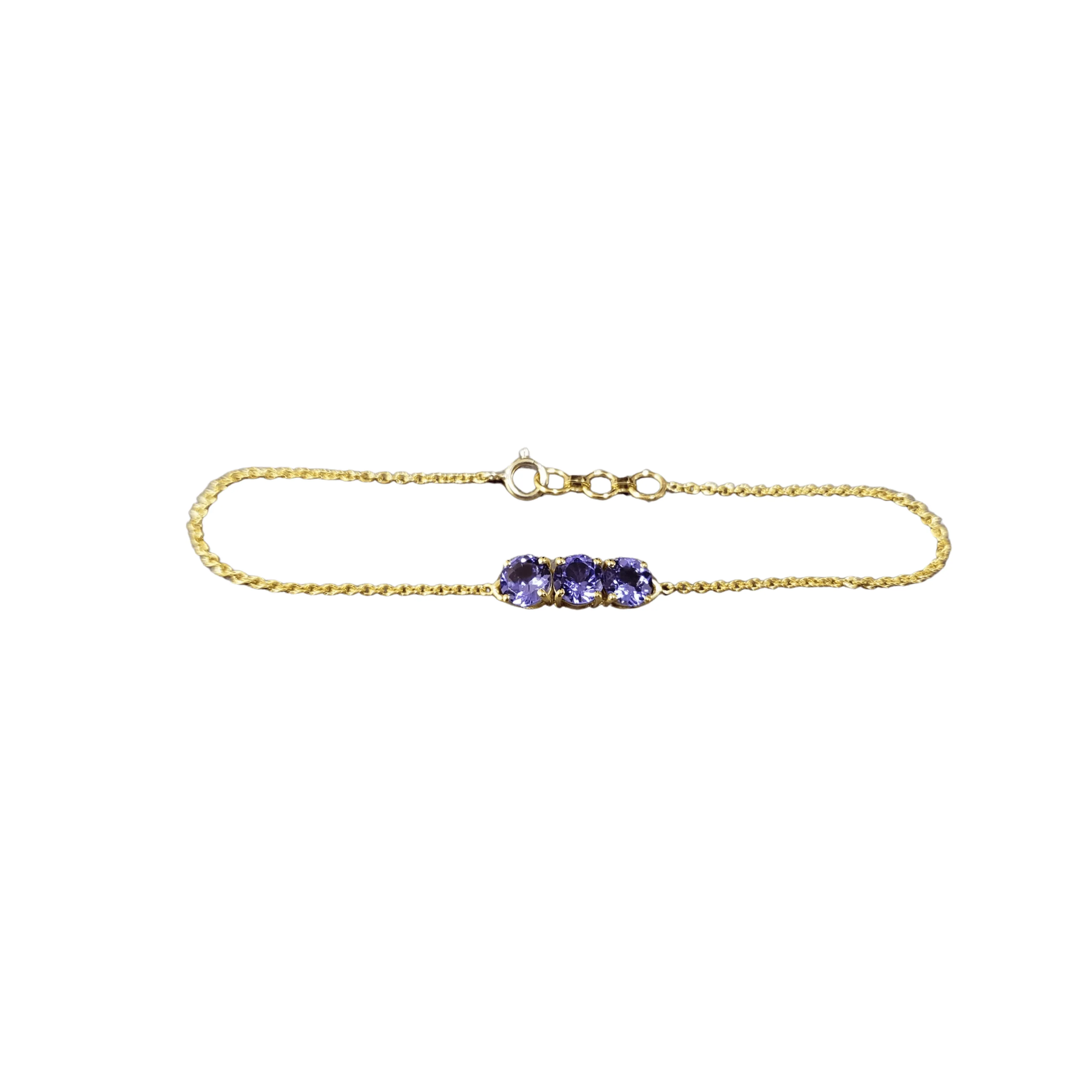 14k Gold Tanzanite Bracelet in Blue Stones