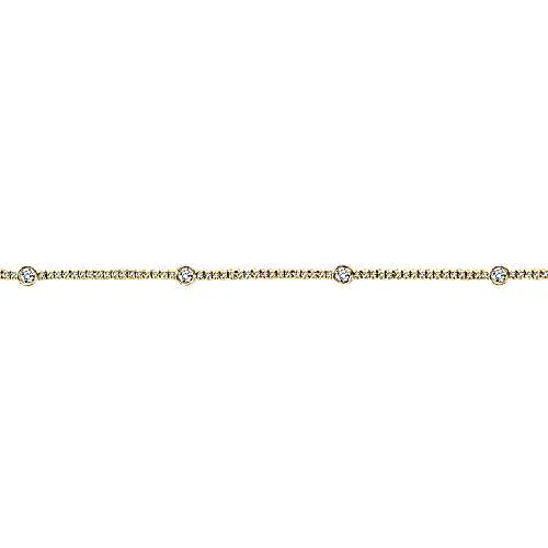 14K Rose Gold Diamond Tennis Bracelet with Bezel Set Diamonds