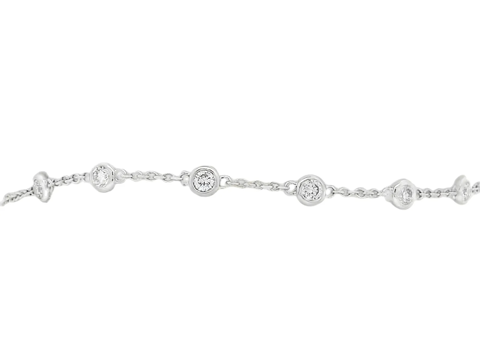 14K White Gold Diamond By the Yard Bracelet