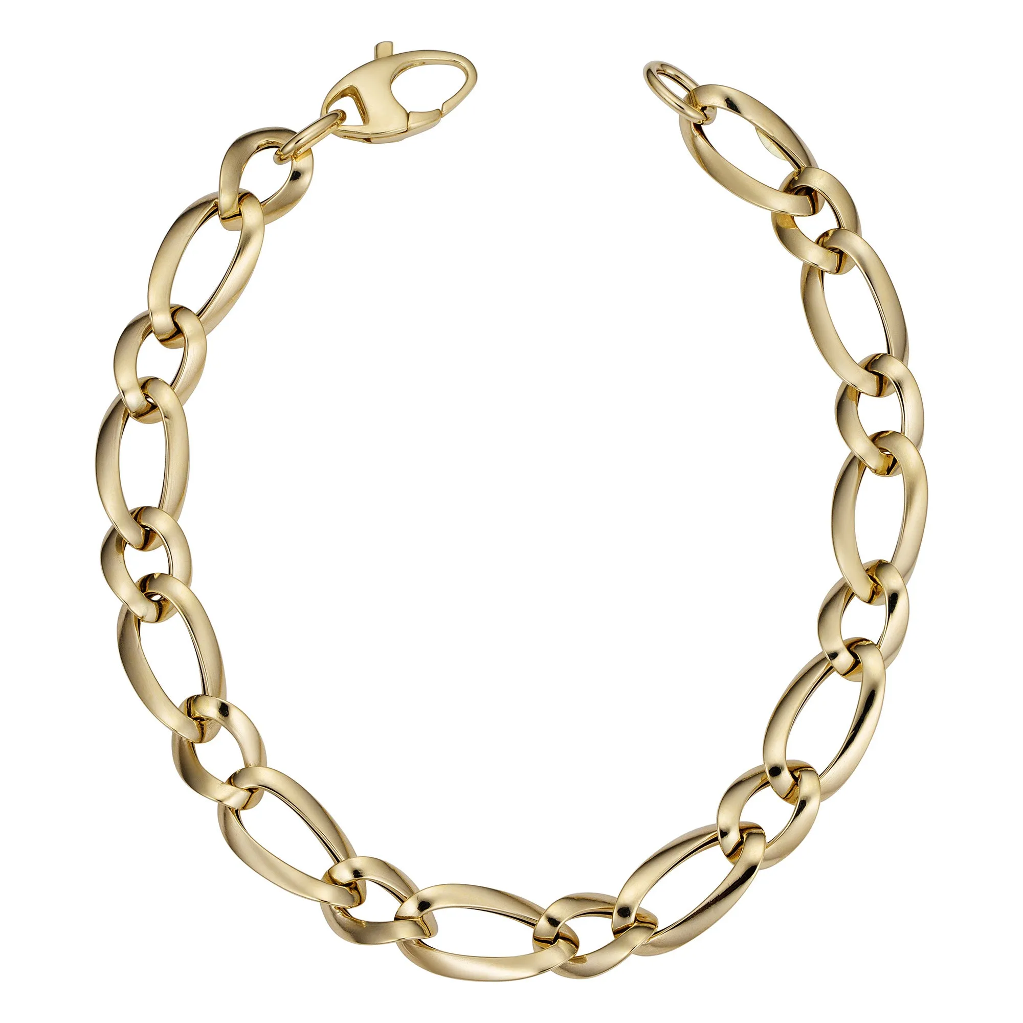 14k Yellow Gold Alternate Links Bracelet, 7.5"