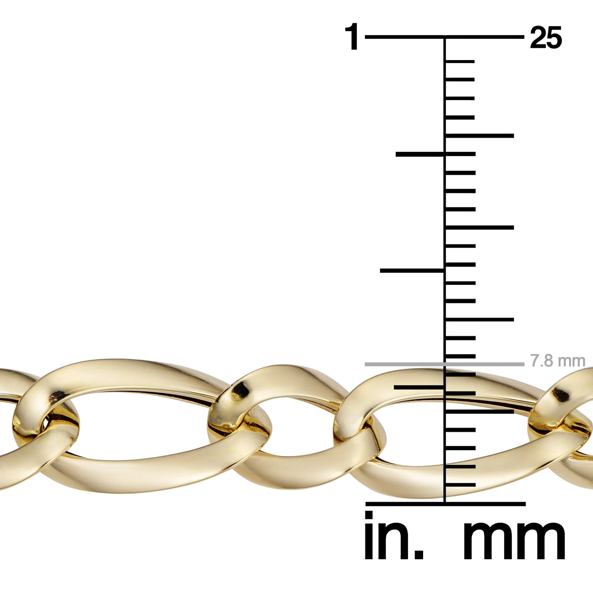 14k Yellow Gold Alternate Links Bracelet, 7.5"