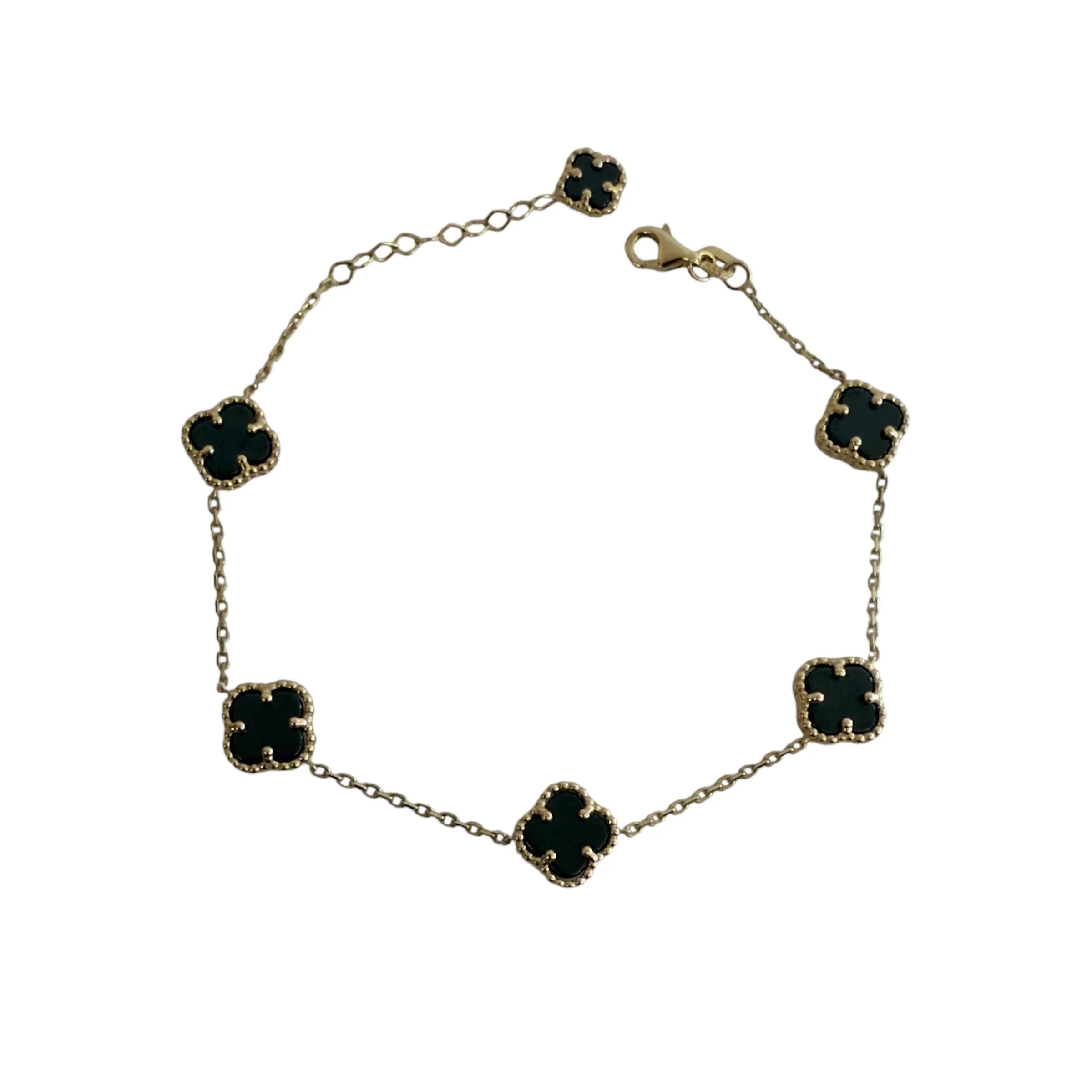 14KT Black Clover Bracelet