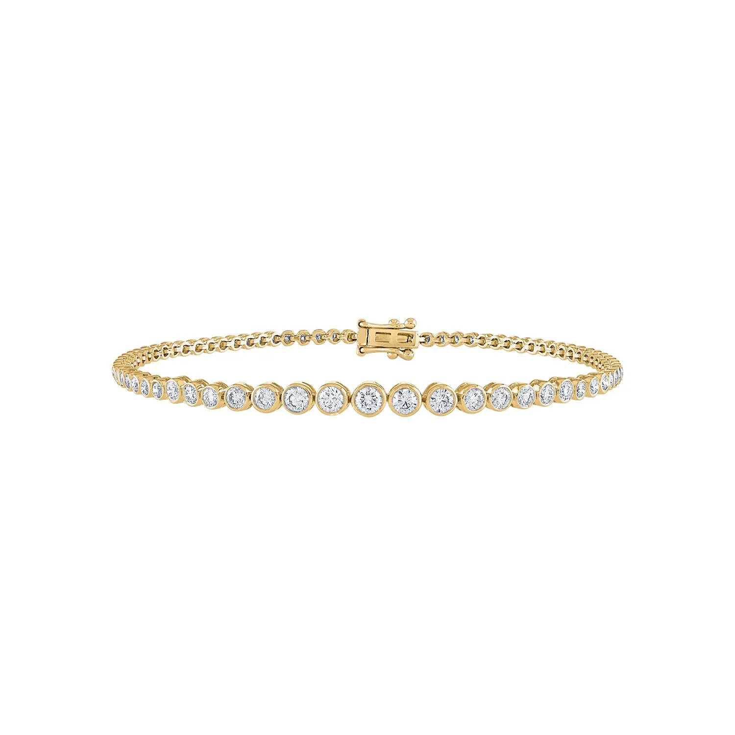 14KT GOLD DIAMOND BEZEL TENNIS BRACELET