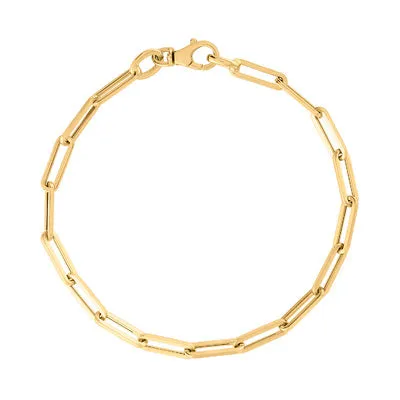 14KT GOLD SMALL LINK BRACELET FOR CHARMS