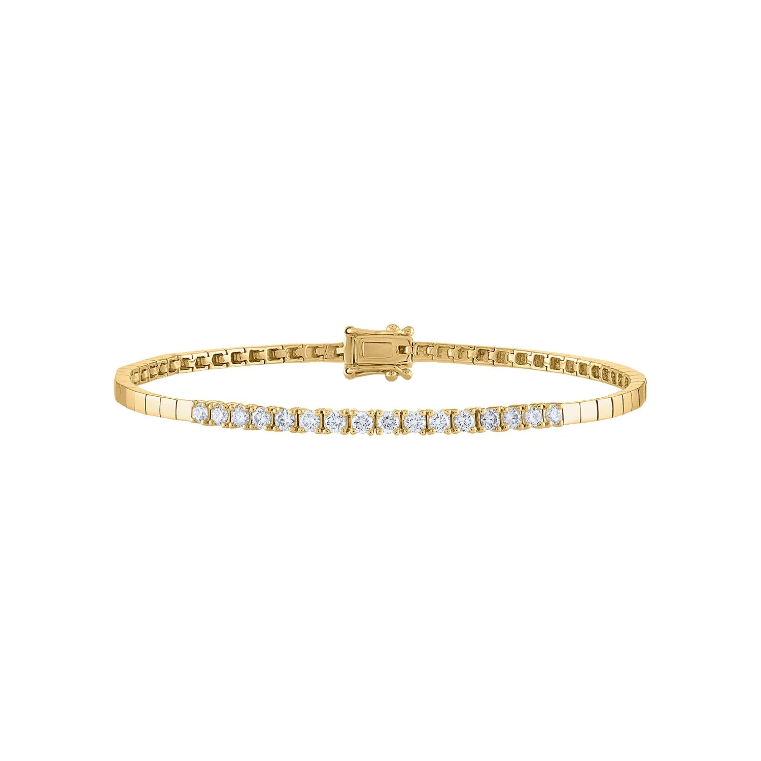 14KT GOLD SQUARE DIAMOND TENNIS BRACELET