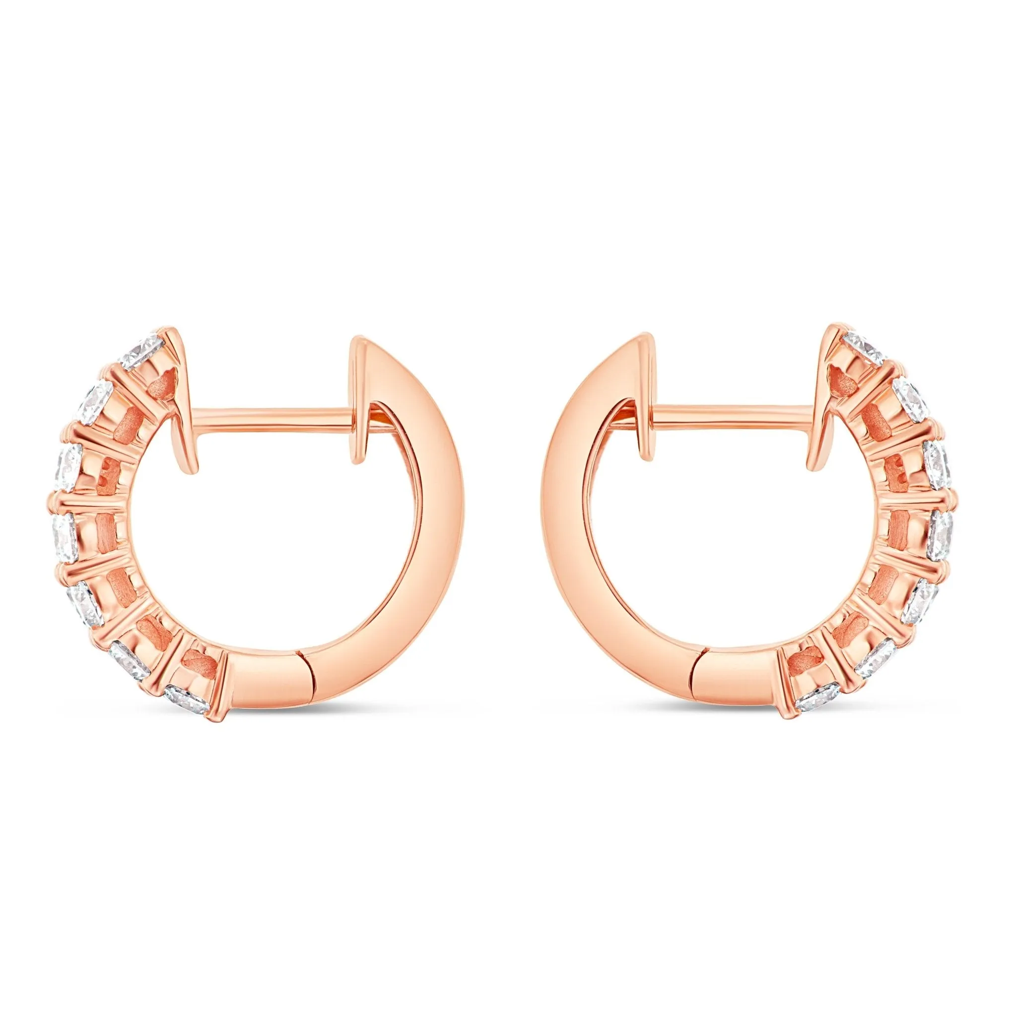 18K Gold 0.64ct Diamond Huggie Hoop Earrings