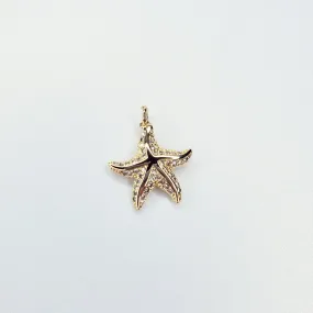 18K Gold Filled Starfish Micro Pave Cubic Zirconia Charm