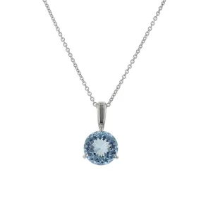 18K White Gold Aquamarine Pendant Necklace