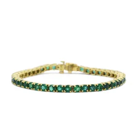 18kt Yellow Gold Emerald Tennis Bracelet