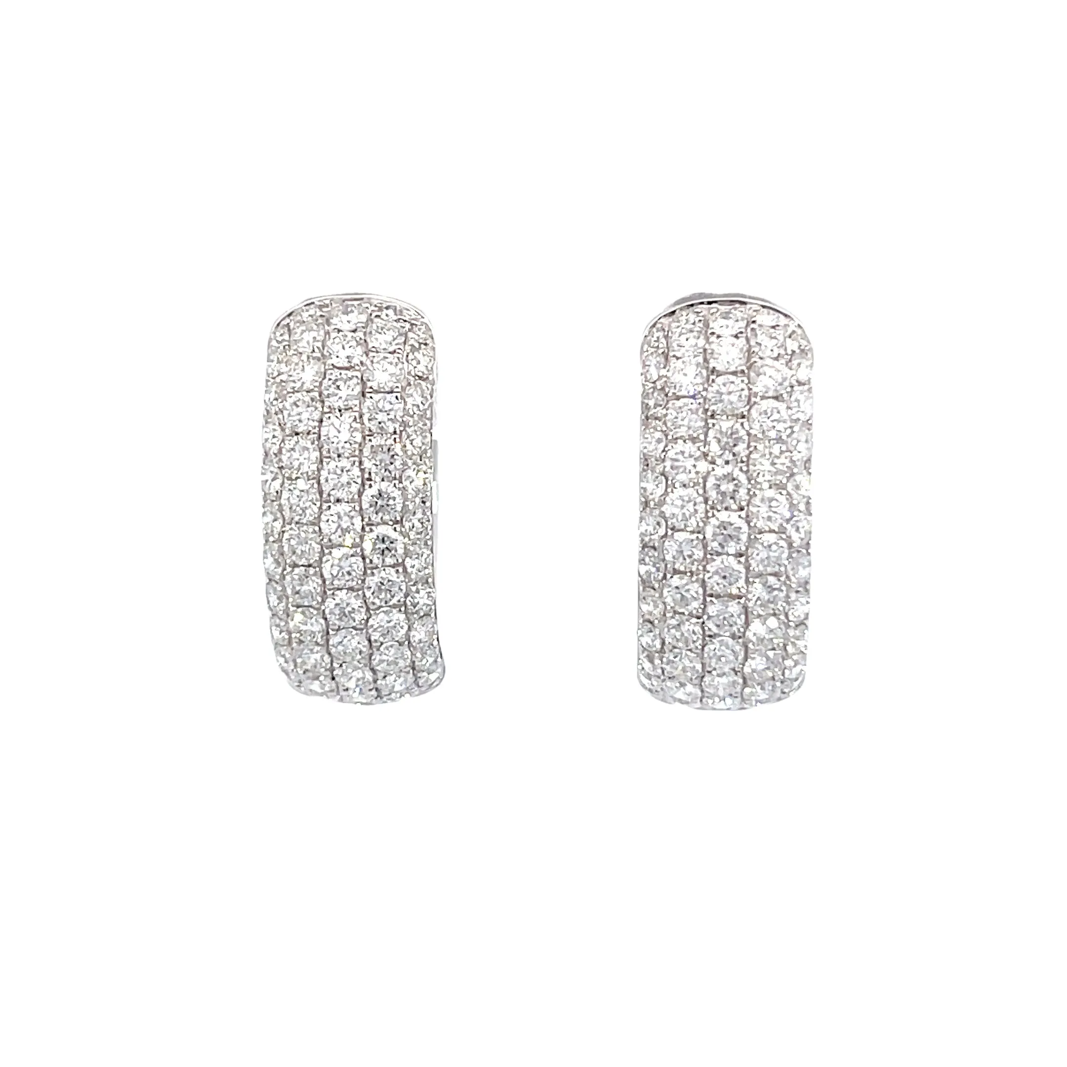 18KW Diamond Hoop Earrings