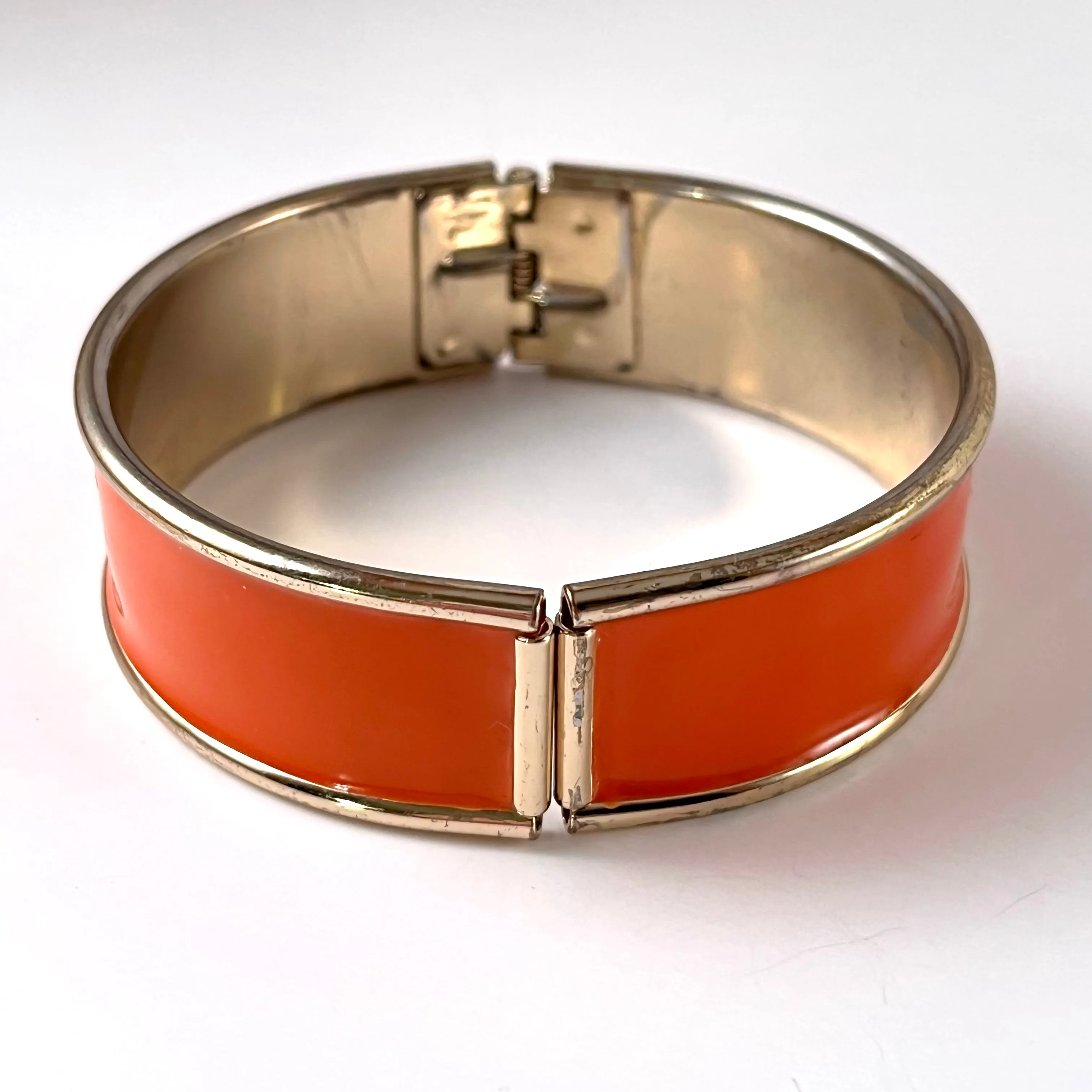 1960s Orange Enamel Hinge Bracelet