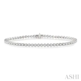 3 ctw Round Cut Diamond Tennis Bracelet in 14K White Gold