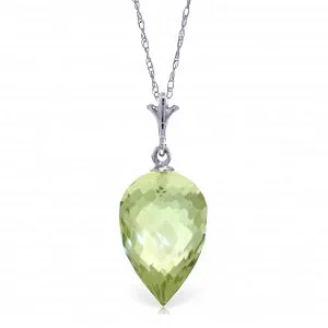 9.5 Carat 14K Solid White Gold Necklace Pointy Briolette Drop Green Amethyst