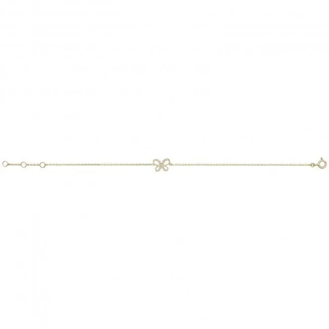 9ct Gold Zirconia Butterfly Bracelet