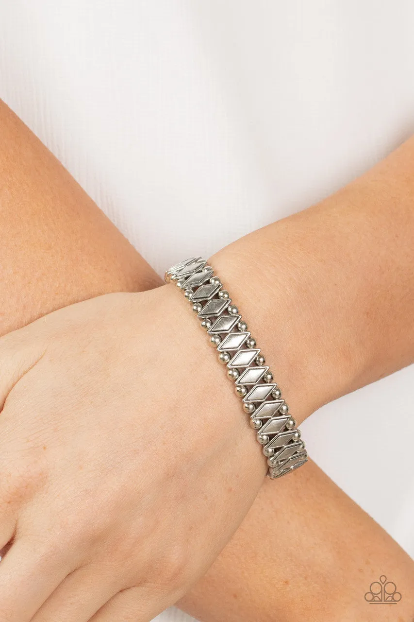 Abstract Advisory Silver Paparazzi Bracelet