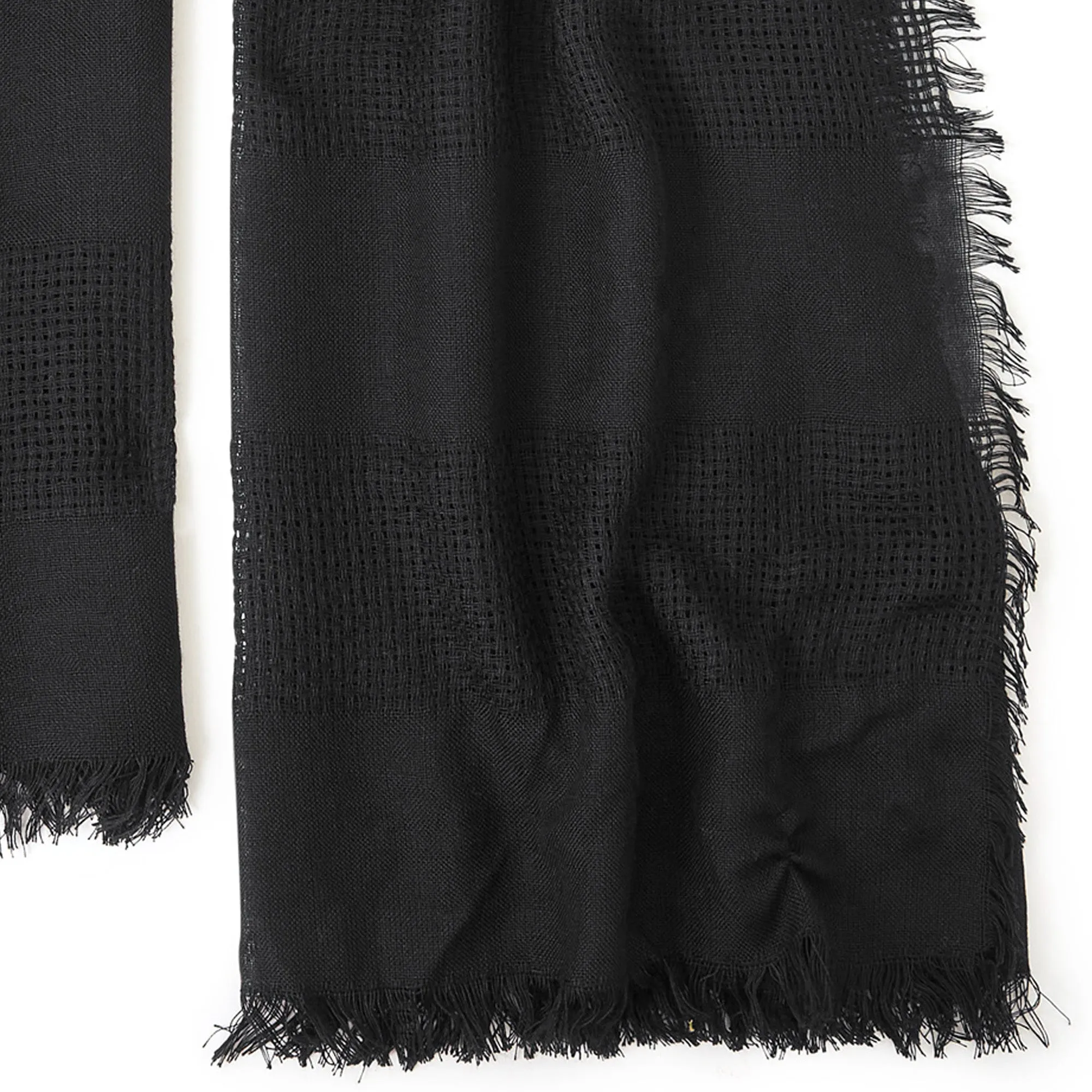 Accessorize London Women's Black Waffle Stripe Textured Scarf