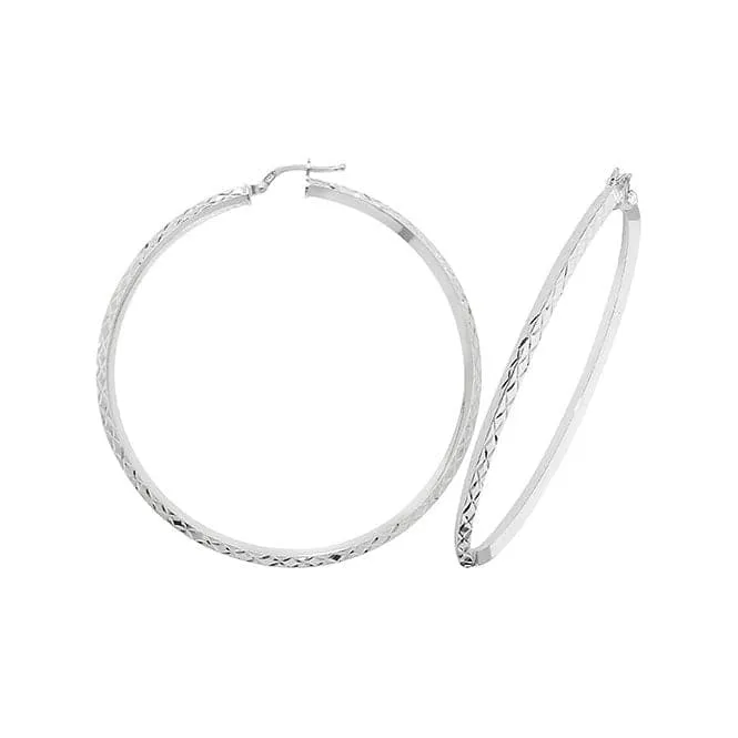 Acotis Silver Hoop Earrings Cut G51072