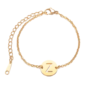 Alphabet Bracelet Gold Plated - Letter Z