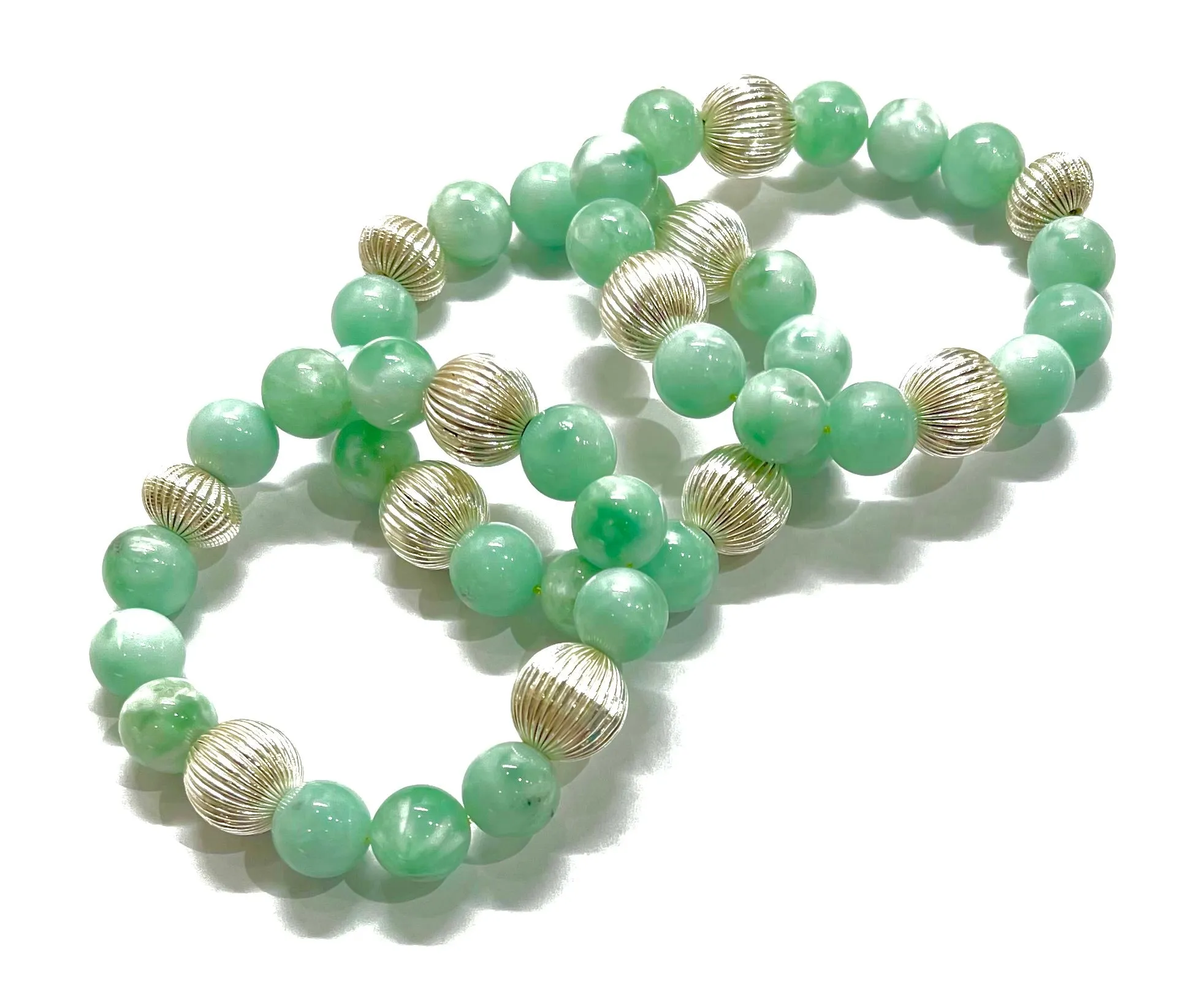 Amazonite Gemstone and Sterling Silver Beaded Bracelet