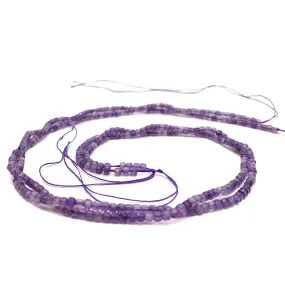 Amethyst 2.5mm Faceted Cubes Bead Strand