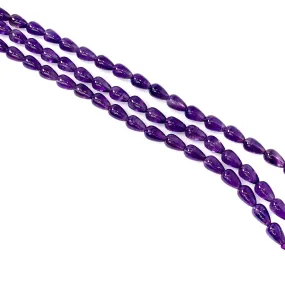 Amethyst 6x10mm Smooth Drop Bead - 7.5" Strand